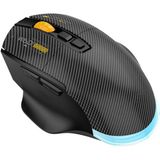 CoverZone Tri-Mode Gaming Mouse – 12800 Dpı, 2.4ghz Kablosuz + Bluetooth + Kablolu Bağlantı, Rgb Aydınlatma, Type-C Şarjlı, 500MAH Batarya, 7 Tuşlu Ergonomik Oyuncu Mouse | W601 - Siyah