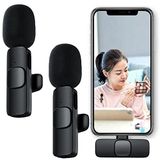 Coverzone Type-c 2 Adet Mikrofonlu Tek Alıcılı Kablosuz Cep Telefonu İçin USB C Girişli Gürültü Önleyicili Profesyonel Dış Mekan Vlog Canlı Yayın Youtuber Yaka Mikrofonu Siyah