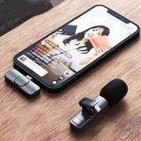 CoverZone Type-C 2 Adet Mikrofonlu Tek Alıcılı Kablosuz Cep Telefonu Için USB C Girişli Vlog Yaka Mikrofonu