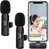 Coverzone Type-c 2 Adet Mikrofonlu Tek Alıcılı Kablosuz Cep Telefonu Için Usb C Girişli Yaka Mikrofonu Uyumlu