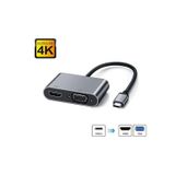 Coverzone Type-C-Hdmı 4K Vga Adaptoru, Usb 3.1 Donusturucu Adaptor Notebook Macbook Uyumlu