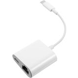Coverzone Type-C to Ethernet Dönüştürücü Usb Ağ Adaptörü USB C to RJ45 Çevirici Beyaz Renk Adaptör ZR669