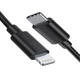 Coverzone Type-C to Lightning Telefon şarj ve Data Aktarım Kablosu Kaliteli Malzeme Naylon Örgü Tekniği 1 Metre USB C to Lightning Kablo (CB1016)