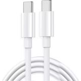 Coverzone Type-C to Type-C 60W iPhone 15 Uyumlu Data ve şarj Kablo 1 Metre Uzunluk Beyaz Renk USB C to USB C Kablo