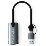Coverzone Type-C To Usb 2İn1 Video Capture Yakalama Kartı Hdmı To Type-C Pc Bilgisayar Video Adaptör Çevirici