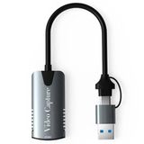 Coverzone Type-c To Usb 2in1 Video Capture Yakalama Kartı Uçlu HDMI to Type-C PC Bilgisayar Video Adaptör Çevirici (HDMI aktarma için Kullanılmaz)