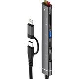 Coverzone Type-C ve Lightning Değiştirilebilir Başlık iPhone 15 Uyumlu SD Kart Micro SD Kart Okuyucu ZR563