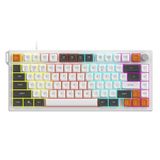 Coverzone Üçlü Mod Membran Gaming Klavye,%75 Düzen, 4000mAh Batarya, RGB 14 Efekt, TFT Ekran, Type-C, Bluetooth 2.4G, Su Geçirmez, Win Uyumlu, Multimedya Düğmeli | AJAZZ AF82 (Turuncu Beyaz - AF82)