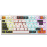 CoverZone Üçlü Mod Membran Gaming Klavye,%75 Düzen, 4000MAH Batarya, Rgb 14 Efekt, Tft Ekran, Type-C, Bluetooth 2.4g, Su Geçirmez, Win Uyumlu, Multimedya Düğmeli | Ajazz ( Turuncu Beyaz - AF82)
