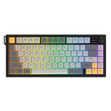 Coverzone Üçlü Mod Membran Gaming Klavye,%75 Düzen, 4000mAh Batarya, RGB 14 Efekt, TFT Ekran, Type-C, Bluetooth 2.4G, Su Geçirmez, Win/Mac Uyumlu, Multimedya Düğmeli | AJAZZ AF82 (Sarı Siyah - AF82)