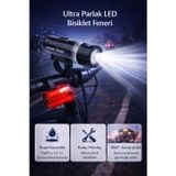 Coverzone Ultra Parlak Pilli Bisiklet Farı Su Geçirmez Led Aydınlatma Tak-Çalıştır Güvenlik Lambası | Wj-101