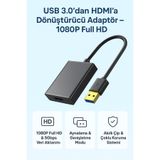 Coverzone USB 3.0 - HDMI Dönüştürücü 1080P Full HD, 5Gbps Hızlı Aktarım, Windows & Mac Uyumlu HD08