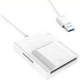 CoverZone USB 3.0 Kart Okuyucu 50cm Kablo Uzunluğu USB 3.0 Kablolu Çoklu Kart Okuyucu Card Reader CF Compact Flash, SD Kart, micro SD TF Card Memory Stick Card Reader ZR779