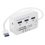 Coverzone USB 3.0/3.1 Hub + Card Reader Çoklu Kart Okuyucu, 3 USB Girişli, 5/10 Gbps Veri Aktarım Destekli, SD(HC) MS DUO M2 T-Flash Kart Yuvalı, 20/30 cm Kablolu (NRT-30619)