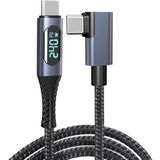 Coverzone USB 4 Kablo, Thunderbolt Kablo için Dik Açı PD 240 W Çift Destekler 8K HD Ekran USB C Kablosu 8K@60Hz 40Gbps Veri Aktarımı (1Metre/4ft) ZR849