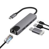 Coverzone USB C 5in1 Çoklayıcı Adaptör – 4K HDMI, Gigabit LAN, USB-C PD, 2× USB 3.0 Portlu Type-C Hub | Laptop, MacBook ve Chromebook ile Uyumlu Bağlantı Genişletici Dönüştürücü | ZR34