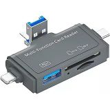 Coverzone Usb Ligtning iphone ile uyumlu - iPad ile Uyumlu ve Type-c Girişli Kart Okuyucu Multi OTG USB C Adapter SD TF Micro Card Reader Micro USB Adapter Lighting için Dönüştürücü ADS-368