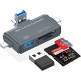 Coverzone USB Ligtning iphone - iPad Uyumlu ve Type-C Girişli Kart Okuyucu Multi Otg USB C Adapter Sd Tf Micro Card Reader Micro USB Adapter iphone Lighting Için Dönüştürücü ADS-368