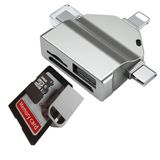 Coverzone Usb Otg Kart Okuyucu Micro USB Type-C ve Lightning Uçlu Telefon PC Bilgisayar ve Notebook Uyumlu Mikro SD Kart Okuyucu ZR591