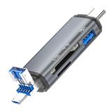 Coverzone Usb Otg Kart Okuyucu Type-C to USB Uçlu PC Bilgisayar ve Notebook Uyumlu Mikro SD Kart Okuyucu USB A to USB CADS-307 (3in1)