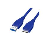 Coverzone Usb To Micro B 3.0 Kablo 1 Metre Mavi Renk Hızlı Veri Aktarım Kablosu Micro B Harici Harddisk Kablo
