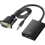 Coverzone Vga To Hdmi Kablo Dönüştürücü Converter Görüntü Ve Ses Çevirici