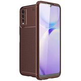 Coverzone Vivo Y20 İle Uyumlu Kılıf Karbon Delüx Tpu Silikon Kahverengi