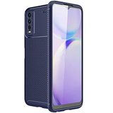 Coverzone Vivo Y20 İle Uyumlu Kılıf Karbon Delüx Tpu Silikon Lacivert