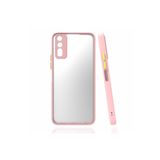 Coverzone Vivo Y20 Ile Uyumlu Kılıf Lastik Desen Kenar Kamera Korumalı Arkası Şeffaf Halx Pembe