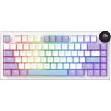 CoverZone White Peach Switch Kablosuz Manyetik Oyuncu Klavyesi 8k Hz 0.01MM Rt 0.125MS Gecikme Tft Ekran 10000MAH Rgb Bluetooth 5.0 2.4ghz Usb-C | Ajazz AK820 V2 - Purple White Blue