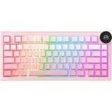 CoverZone White Peach Switch Kablosuz Manyetik Oyuncu Klavyesi 8k Hz 0.01MM Rt 0.125MS Gecikme Tft Ekran 10000MAH Rgb Bluetooth 5.0 2.4ghz Usb-C | Ajazz AK820 V2 - White Pink