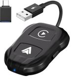 Coverzone Wireless CarPlay Android Auto Adaptör USB-A USB-C Bağlantı Bluetooth ve WiFi ile Kablosuz Bağlantı Plug and Play iOS 10 ve Android 11 Üzeri Uyumlu Araç İçi Müzik Navigasyon Görüşme | ZR548
