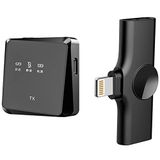 Coverzone Wireless Yaka Mikrofonu iPhone ile Uyumlu Gürültü Azaltıcı Telefonlar için 2,4 GHz Profesyonel Kablosuz Youtuber Röportaj Kare Mikrofon Tekli