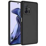 Coverzone Xiaomi 11T 5G İle Uyumlu Kılıf Z-Mara Lansman Vieri Tam Koruma Arka Kapak Kamera Koruma Çıkıntılı Pürüzsüz Yüzey Siyah