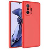 Coverzone Xiaomi 11T Pro 5G İle Uyumlu Kılıf Z-Mara Lansman Vieri Tam Koruma Arka Kapak Kamera Koruma Çıkıntılı Pürüzsüz Yüzey Kırmızı