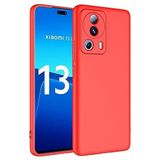Coverzone Xiaomi 13 Lite İle Uyumlu Kılıf Z-Mara Lansman Vieri Tam Koruma Arka Kapak Kamera Koruma Çıkıntılı Pürüzsüz Yüzey Kırmızı