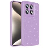 Coverzone Xiaomi 14T ile uyumlu Z-Jelly Kılıf Kamera Korumalı Simli Işıltılı Renkli Parlak Silikon Kapak - Lila