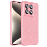 Coverzone Xiaomi 14T Pro ile uyumlu Z-Jelly Kılıf Kamera Korumalı Simli Işıltılı Renkli Parlak Silikon Kapak - Açık Pembe