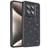 Coverzone Xiaomi 14T Pro ile uyumlu Z-Jelly Kılıf Kamera Korumalı Simli Işıltılı Renkli Parlak Silikon Kapak - Siyah