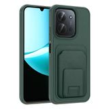 Coverzone Xiaomi 15C ile Uyumlu Kılıf Z-Bikart Kart Bölmeli Standlı Kilif, Deri Dokulu Yüzey, Darbe Emici Kenar Koruma, Arka Kapak Tasarımı Xiaomi 15C kilif Koyu Yeşil
