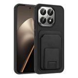 Coverzone Xiaomi 15T ile Uyumlu Kılıf Z-Bikart Kart Bölmeli Standlı Kilif, Deri Dokulu Yüzey, Darbe Emici Kenar Koruma, Arka Kapak Tasarımı Xiaomi 15T kilif Siyah
