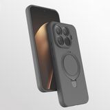 Coverzone Xiaomi 15T Pro ile uyumlu Kılıf MagSafe ile uyumlu Z-Samara Kapak Wireless Şarj Özellikli Stand Olabilen Xiaomi 15T Pro kilif Titanyum-Gri