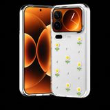 Coverzone Xiaomi 17 Pro Max ile uyumlu Kılıf Airbag Köşeli 2mm Kamera Çıkıntı Korumalı Simli Şeffaf Baskılı Z-Kutup Kapak Mi 17 Pro Max Kılıf Papatya