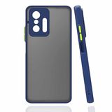 Coverzone Xiaomi Mi 11T 5G İle Uyumlu Kılıf Lastik Desen Kenar Kamera Korumalı Parmak izi yapmayan tozdan ve kirden koruyan Xiaomi Mi 11T 5G İle Uyumlu Kılıf Arkası Şeffaf Halx lacivert