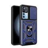 Coverzone Xiaomi Mi 12T Pro ile Uyumlu PhoenixShield Sürgülü Kamera Korumalı Kapak Tam Koruma Manyetik Vega Kapak Kılıf Lacivert