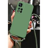 Coverzone Xiaomi Mi 13 Ultra ile Uyumlu İpli Boyun Askılı Silikon Kılıf Kadife İç Yapılı Dulcet Epiphany boyun çapraz asılabilen İpli Kılıf Yeşil