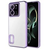 Coverzone Xiaomi Mi 13T Pro ile uyumlu Kılıf Kamera Korumalı Logo Gösteren Parlak renk kenar çizgileri ile şık bir tasarım Colored Z-Omega Kapak Lila