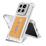 Coverzone Xiaomi Mi 14 Pro ile uyumlu Kılıf Ultra Kalınlaştırılmış Airbag Köşeleri Tasarımlı Kartlık Bölümlü Şeffaf G-Kart Kapak