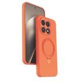 Coverzone Xiaomi Mi 15T ile uyumlu Kılıf MagSafe ile uyumlu Z-Samara Kapak Wireless Şarj Özellikli Stand Olabilen Mi 15T kilif Turuncu