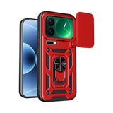 Coverzone Xiaomi Mi 17 Pro İle Uyumlu PhoenixShield Sürgülü Sistem Kamera Korumalı Kapak Tam Koruma Manyetik Vega 17 Pro Kılıfı Kapak Kırmızı